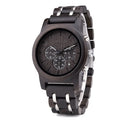 For DODO DEER Men's Stainless Steel Wood Watch Calendar Chronograph OEM Customizable Logo Gift Box Quartz Movement Pointer Dial