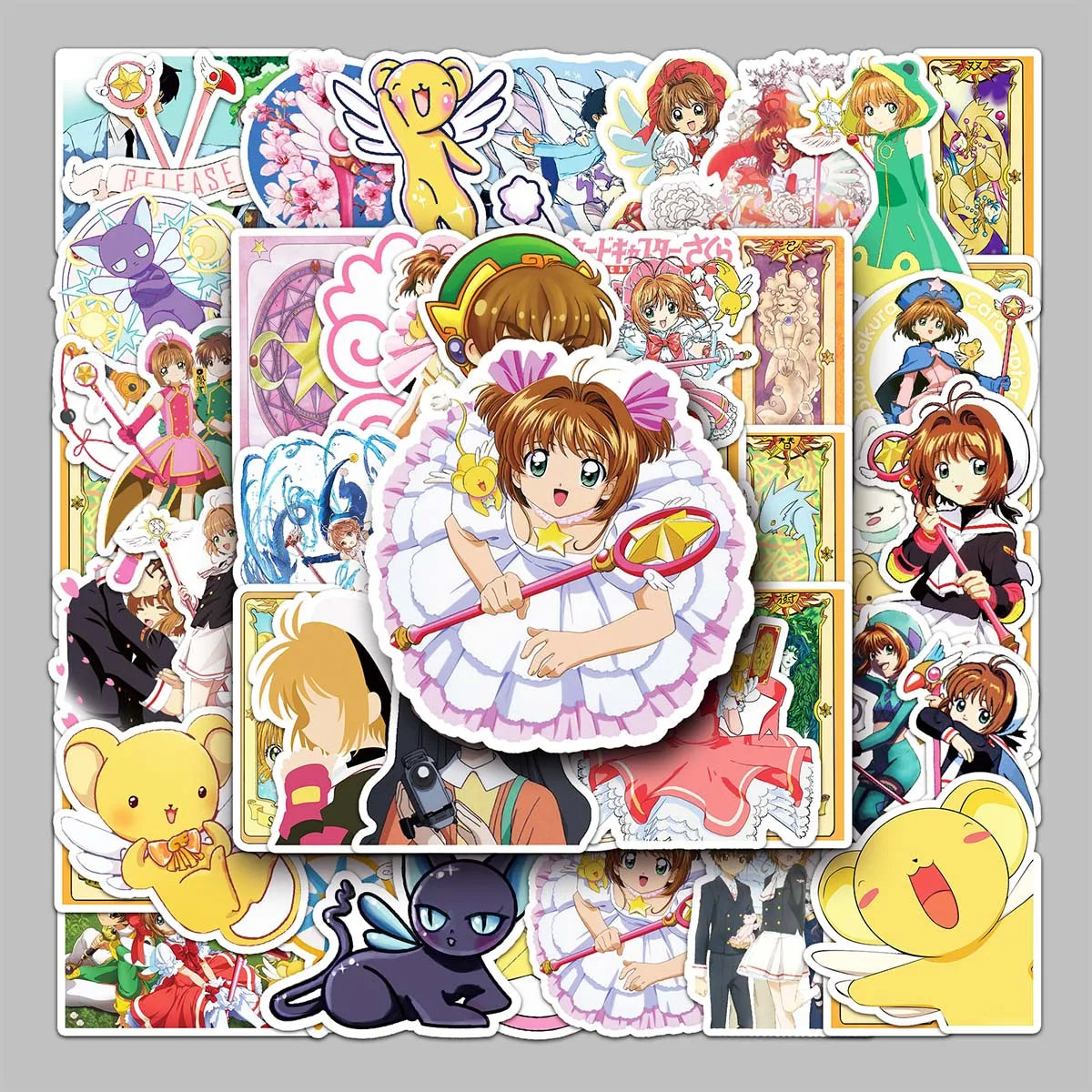 50PCS Factory Wholesale Animated Manga Peripheral Decorative Changing Sakura Stickers Headset Refrigerator Desktop Cup Stickers