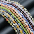 Natural Gemstone Tumbled Round Nugget Rock 6-8mm Loose Stone Beads 15 Inch for Jewelry Craft Making