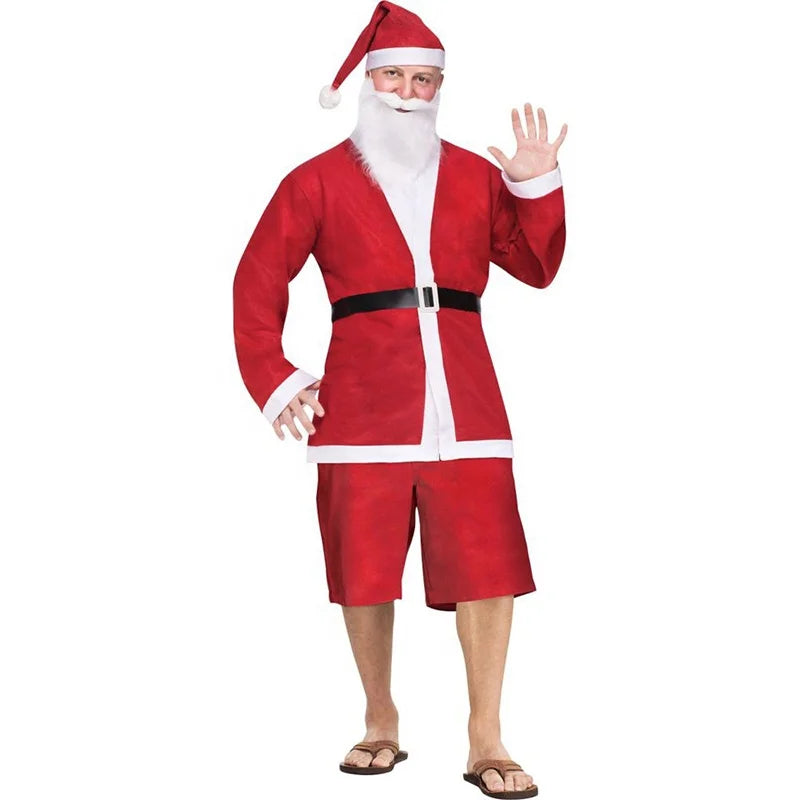 Summer Felt Material Christmas Santa Claus Costume Suit