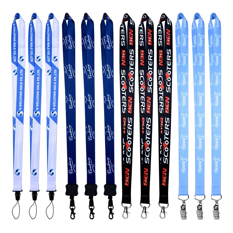 Factory Supply Sublimation Polyester Neck Strap Lanyard Logo Custom ID Card Holder Lanyard with Lobster Claw Hook Phone Strap