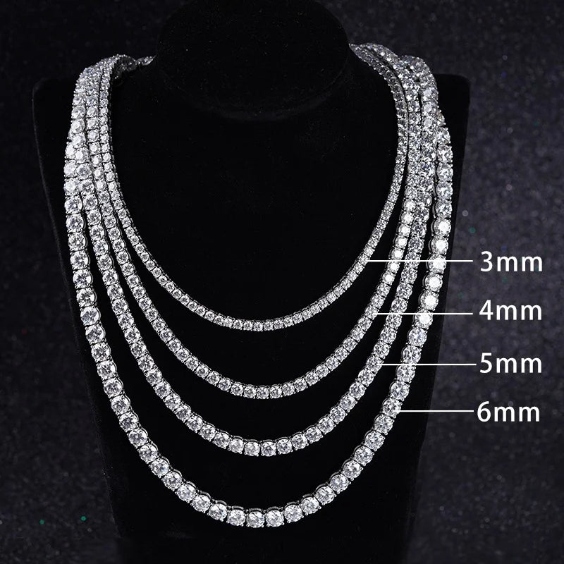 Starsgem Custom 925 Sterling Silver Vvs Diamond Men Women Tennis Moissanite Necklace