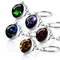 Luminous 12 Constellations Double Side Cabochon Glass Ball Key Ring Personalized Gifts Glow at Night Zodiac Signs Key Chain
