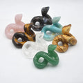 Huiying Wholesale 50*34*34mm Natural Hand-Carved Quartz Snakes Crystals Healing Stones Feng shui Crafts