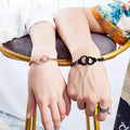 Zhongzhe Cuban Chain Couple Bracelet Jewelry Handcuffs Bracelet Set Stainless Steel Anti Tarnish Valentine's Day Couple Gift
