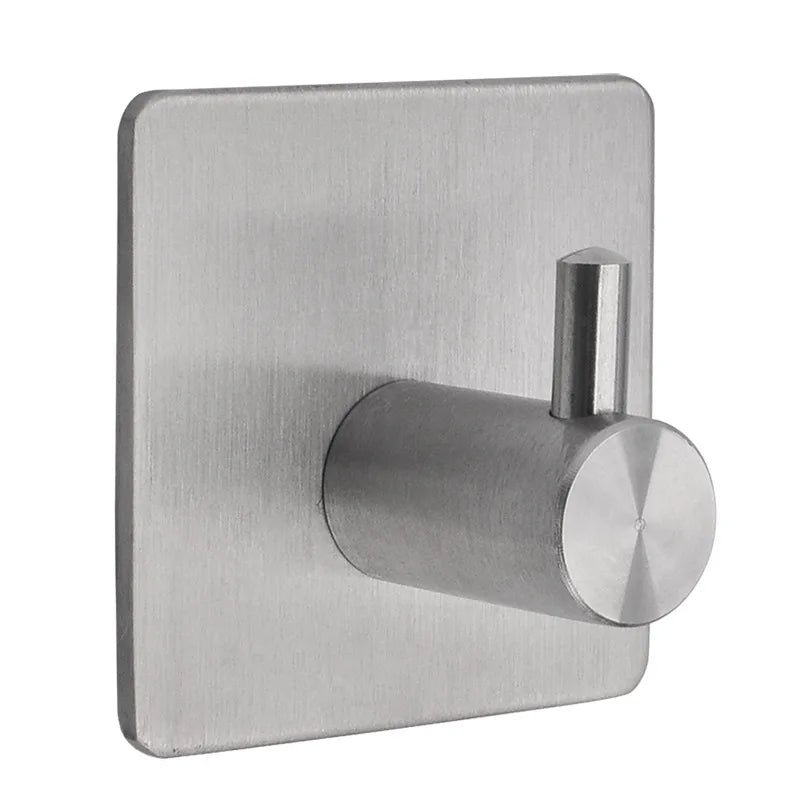 Stainless Steel Coat Hooks Waterproof Adhesive Hooks Brushed Nickel Self Adhesive Holders