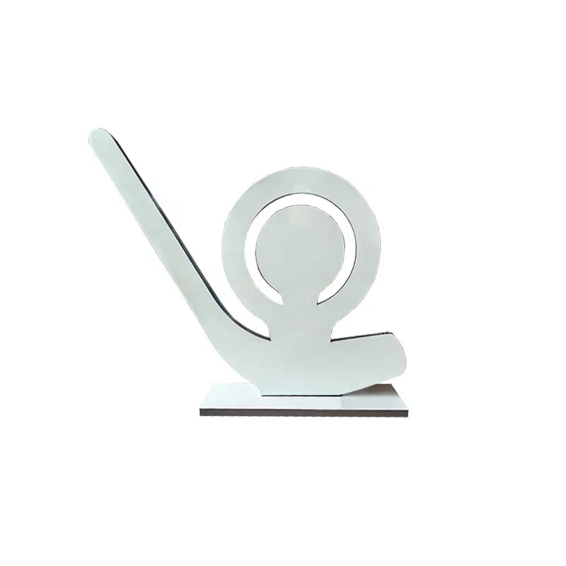 OEM Double Sides Printable Hockey Sports Stands Customized Logo Hockey Sports Award Plaque Sublimation Blank Hockey Trophy