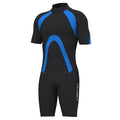 Sinodiving Neoprene Scuba Diving Suit Unisex Blue Short Sleeve Shorts Back Zip Close-fitting Diving Wetsuit