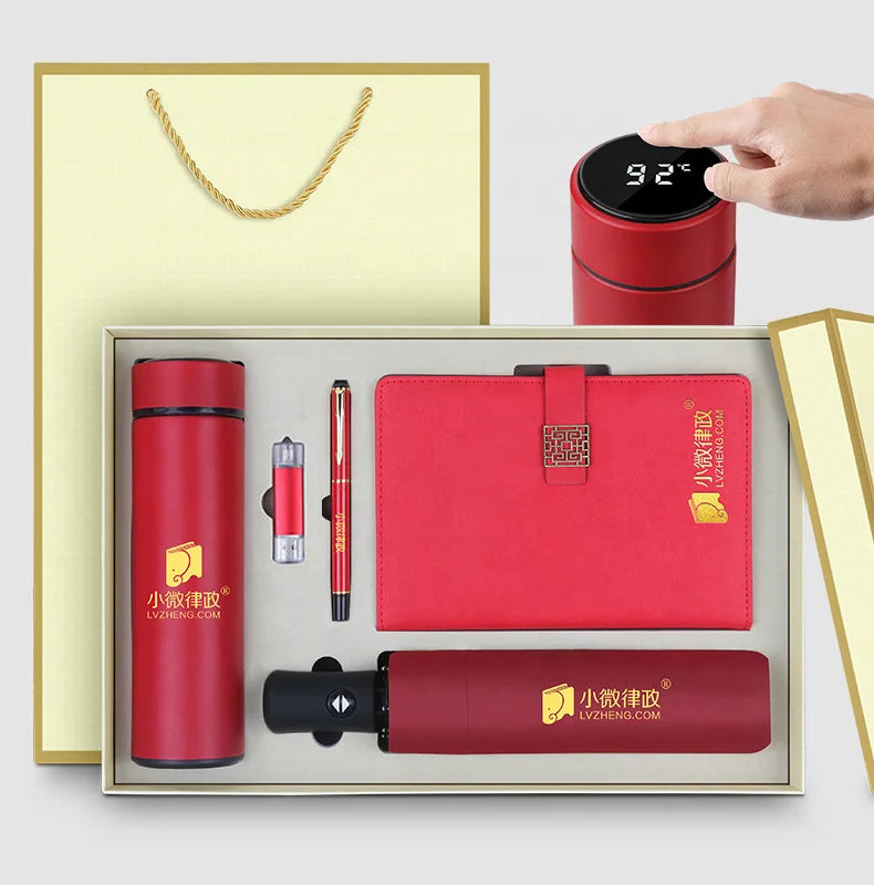 New Products Latest Unique Smart Water Bottle umbrella Notebook Christmas Gift Set for Women