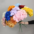 Single Artificial Silk Hydrangea for Bridesmaids Christmas Graduation Decor Fake Flower Background Wall for Living Room