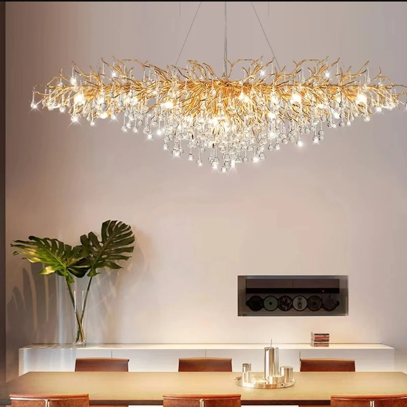 Luxury LED Pendant Light Crystal Hanging Lamps for Restaurant & Hotel Kitchen Chandelier Lighting