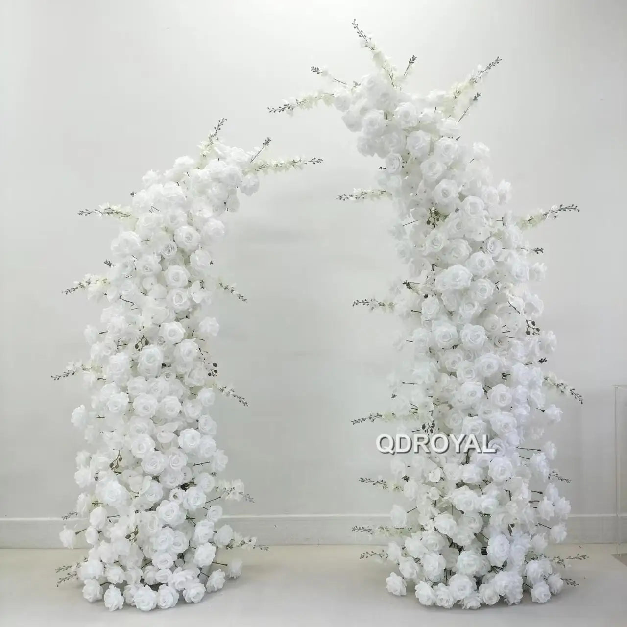 Other Decorate  Factory Price Wedding Arch Flowers Runner Row White Rose Horn Flower Arch Backdrop for Easter Marriage Event