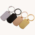 Elegant Customized Rectangle Stainless Steel 40*24mm Keyring Heart-Shaped Fashion Style with Personalized Engraving for Gift