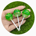 100Pcs/Lot Assorted Colorful Glitter Candy Lollipop Charms Embellishments Ornaments for Kitchen Room Doll House Party Decoration