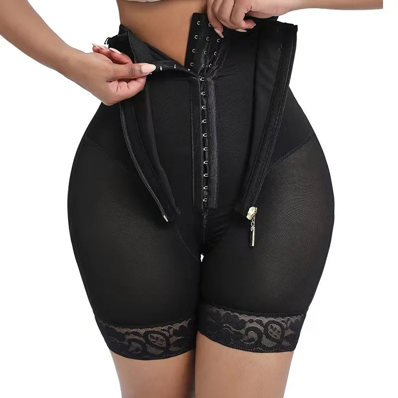 Women's Adjustable Firm Compression Shapers Tummy Control Butt Lift Girdle Breathable Waist Trainer Slim Fajas Shorts