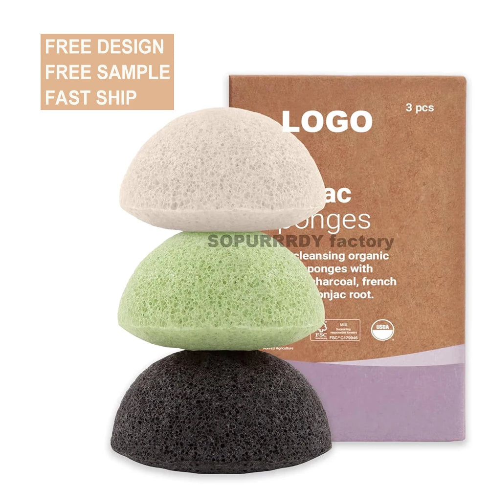 Natural Bamboo Charcoal Facial Cleansing Konjac High-quality Soft Facial Cleansing Puff Facial Cleansing Sponge Cleaning Tool