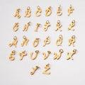 Stainless Steel Letter Charms Gold Plated Initial Alphabet Pendant With Jump Ring for Jewelry Making