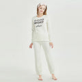 Awl Soft Fluffy Microfiber Loungewear Knit Women 2 Piece Set Homewear Hooded Sleepwear Pajamas