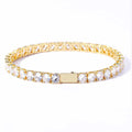 NUOYA Women's 3mm Gold Plated Diamond Tennis Chain Bracelet Hip Hop Style Iced Out Zircon Chain Jewelry for Gift