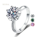 1/2 Carat Six Prong 18K White Gold Plated Light Pass Diamond Test Wedding Ring Moissanite Ring for Women