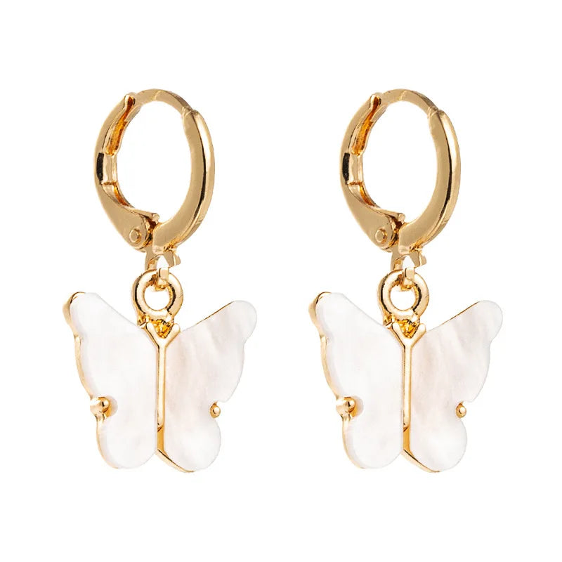 New Arrivals Earrings Fashion Color Acrylic Butterfly Earrings Sweet Colorful Earrings Accessories