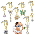 Gaby Popular butterfly Fake Belly Button Ring Belly Ring Jewelry Non Piercing Plating Zircon Belly Ring Fashion Sexy Jewelry