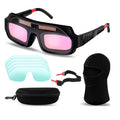 Solar Welding Goggles Auto-Darkening Welder Glasses Mask Helmet with Replacement Lenses PP Material 1 Set