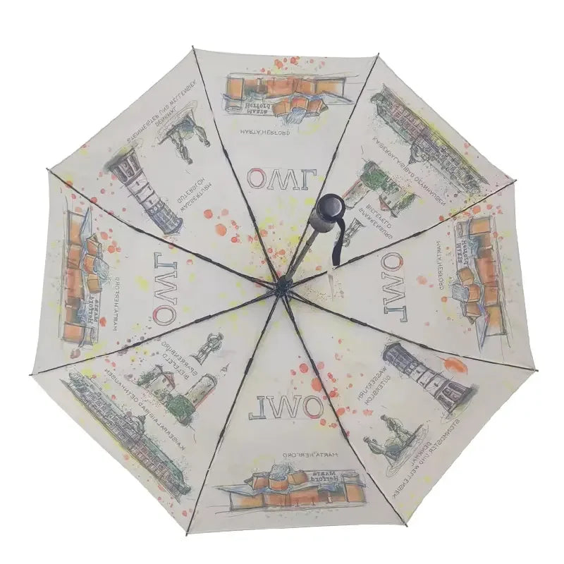 Automatic Umbrella High-Quality UV Storm Windproof Custom Rain Wholesale Folding Uv Luxury Umbrella With Digital Printing