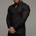 Men's Fashion Long Sleeve Plain Casual Shirt Super Fit Male Social Business Dress Shirts Brand for Men Soft Comfortable