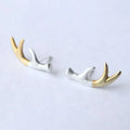 FY-ED-JS07 Real 925 Sterling Silver Antler Stud Earrings for Women Girls Fashion Jewelry