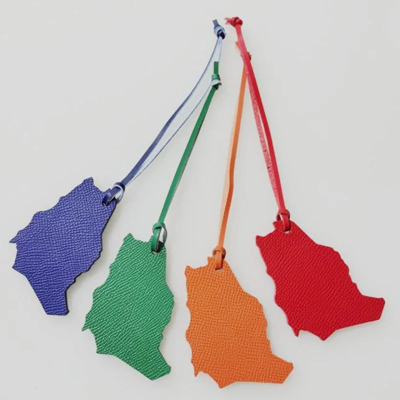 PU Leather Designer Bag Charms Saudi Arabia Map Simply Tote Charm Female Bag Pendant Car Pendant
