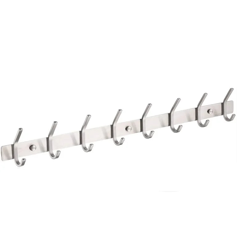 Hot Selling Bathroom 304 Stainless Steel Wall Mounted Hook 8 Hooks Clothes Hanger