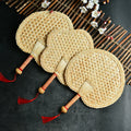 Y-Z Boho Woven Braided Fan Wall Decor Art Natural Straw Palm Leaf Raffia Hand Fans