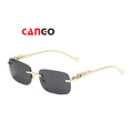 2023 Upscale Custom Men's Gradient Fashion Rimless Sunglasses Square Small Oval Style with UV400 Optical Lenses Wholesale