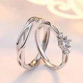 SC New Arrival Luxury Shiny Diamond Rings Trendy Couple Rings Gift Fashion Silver Open Wedding Rings for Women