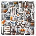 50PCS Kitchen stainless steel flatware tableware dishes sticker sheet