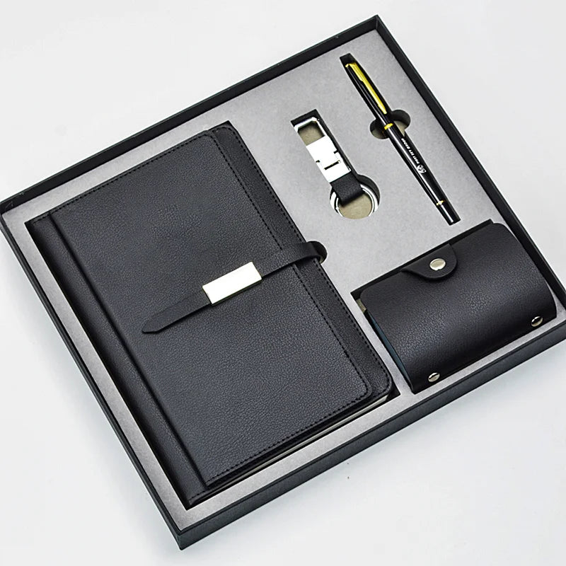 Luxury Hardcover Notebook Set Exquisite Sewing Binding New Arrival Custom Logo Birthday Gift Box PU Leather Journal School Use