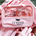 Waterproof Clear Makeup Bag Travel Pouch Toiletry Bags Transparent PVC pink Cosmetic Bag