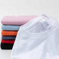 Summer Men's Blank Plus Size T-shirt Casual Loose Parent-child Short-sleeved White Tshirt 100% Cotton
