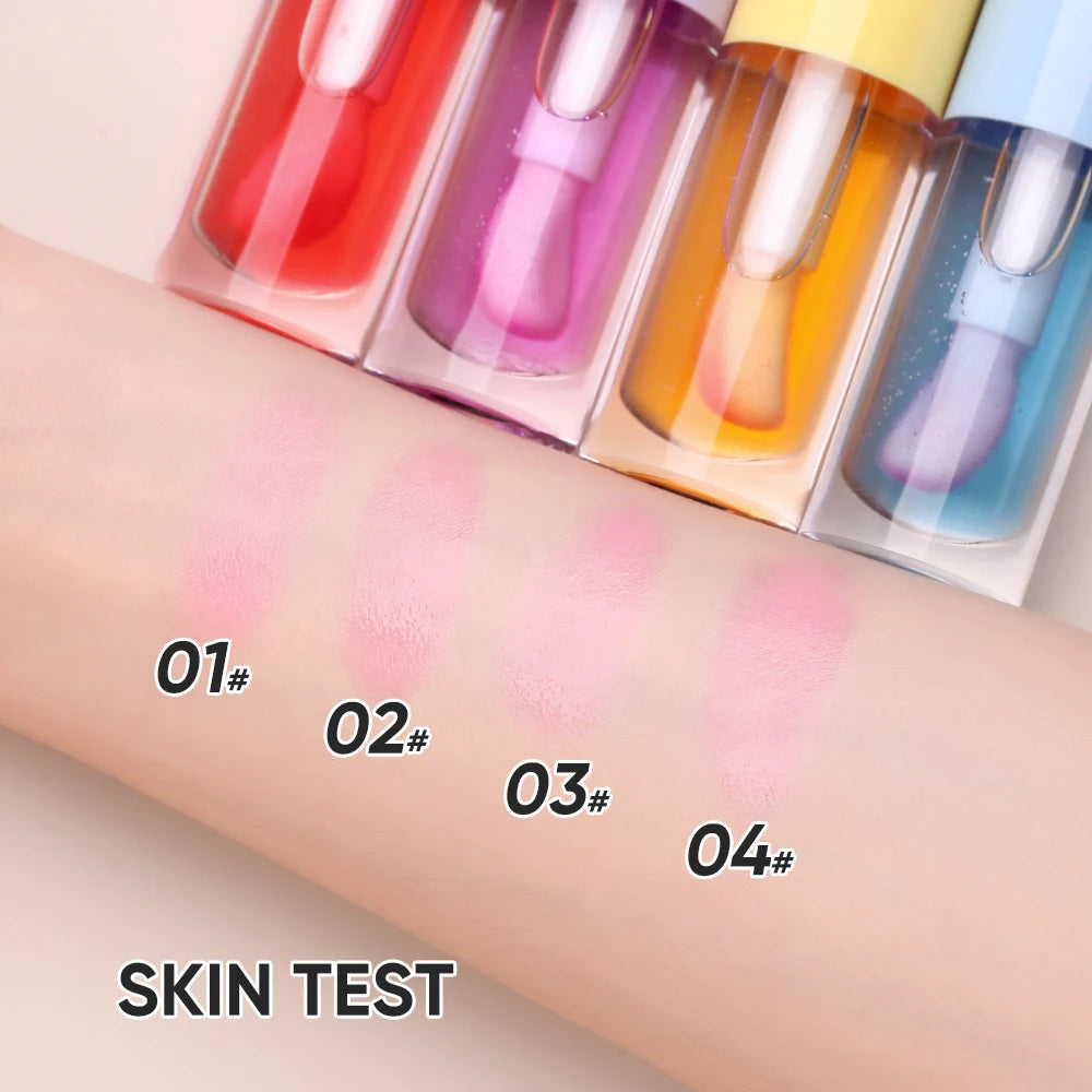 2 in 1 Magic Moisturizing Lip & Blush Changing Lip Oil Vegan Natural pink Color Smooth Liquid Blush Lip Oil