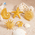 SUMMLY Vintage Wholesale Ocean Series Conch Starfish 18K Gold Plated Stainless Steel Rings for Woman Fashion Jewelry