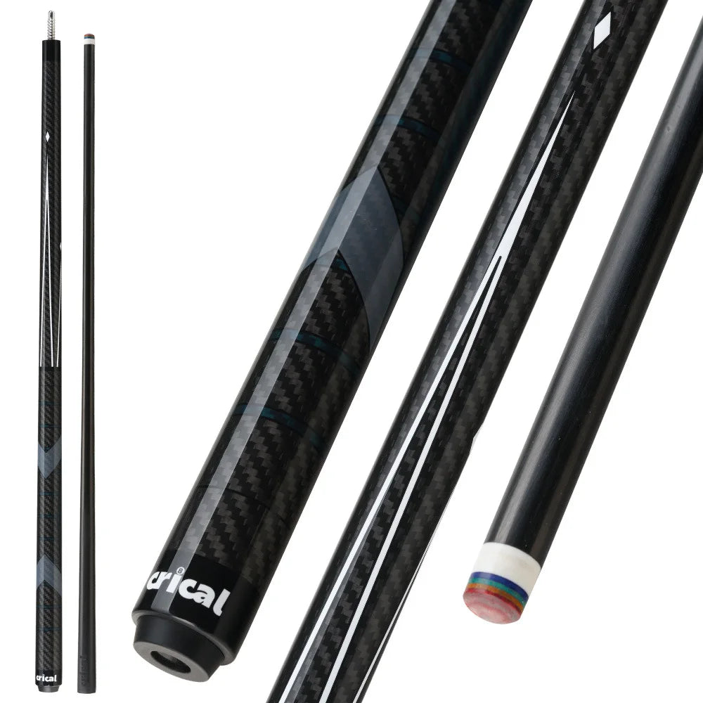 CRICAL Carbon Fiber Billiard Cue CL-01 Black Technology Split 1/2 Rod 12.4mm Black Eight Nine Ball Billiard Cue