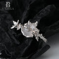ICEBELA New Fashion Fine Jewelry 925 Sterling Silver Rings Vintage Chic Unique Butterfly Shape Agate Smart Ring for Women