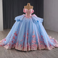 Jancember 241110B Beautiful Pink Blue 3d Flower Party Women's Plus Size Evening Dresses