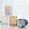 Home Decoration Soy Wax DIY 200ml Dazzling Colorful Candle Jars Cups With Metal Wooden Lids