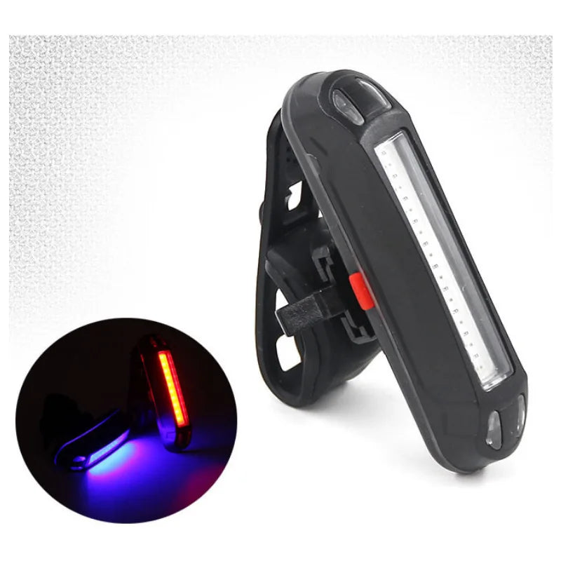 Wholesale High Brightness USB Rechargeable COB Bike Tail Light MTB Warning Equipment Plastic Material Battery Power Supply Model
