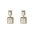 Transparent square Retro Moissanite Stud Earrings Rhinestone Decor Stud Pendant Earrings Women Without Ear Piercing Ear Clip