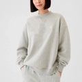 Custom Logo Women's Oversize Mockneck Sweatshirt Long Sleeve Bonded Cuffs Casual Sweatshirts