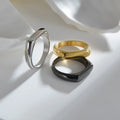 New Fashion Minimalist Rings Jewelry 18K Gold Rectangle Personalized Stainless Steel Signet Knuckle Rings Women