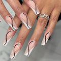 Wholesale 24 Pcs Line Series Nail Collection Press on Nails Artificial Fingernails Customize False Nails 3045